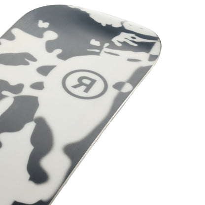 Close up view of the base near the tip on the Ride Compact Snowboard