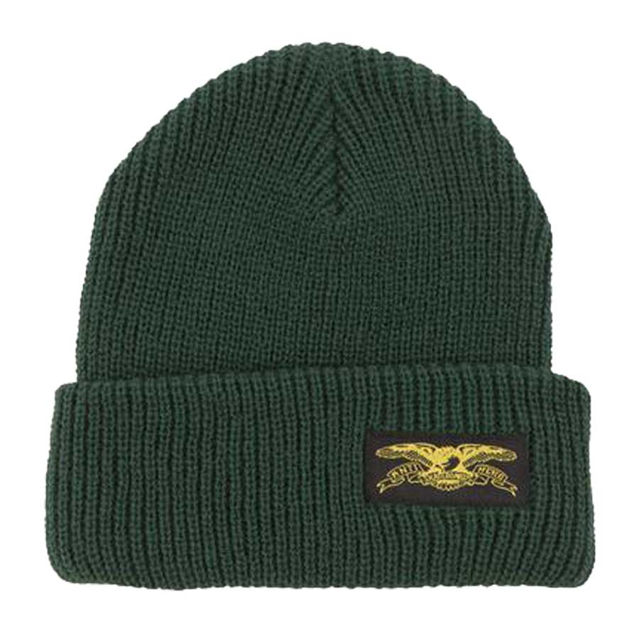 Anti-Hero Stock Eagle Label Cuff Beanie - Dark Green/Yellow