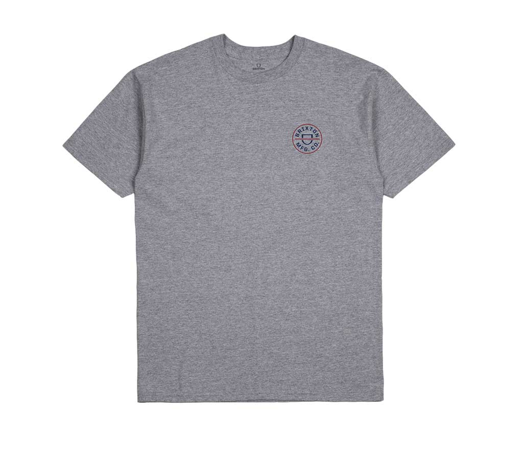 Brixton Crest II T-shirt - Heather Grey/Navy