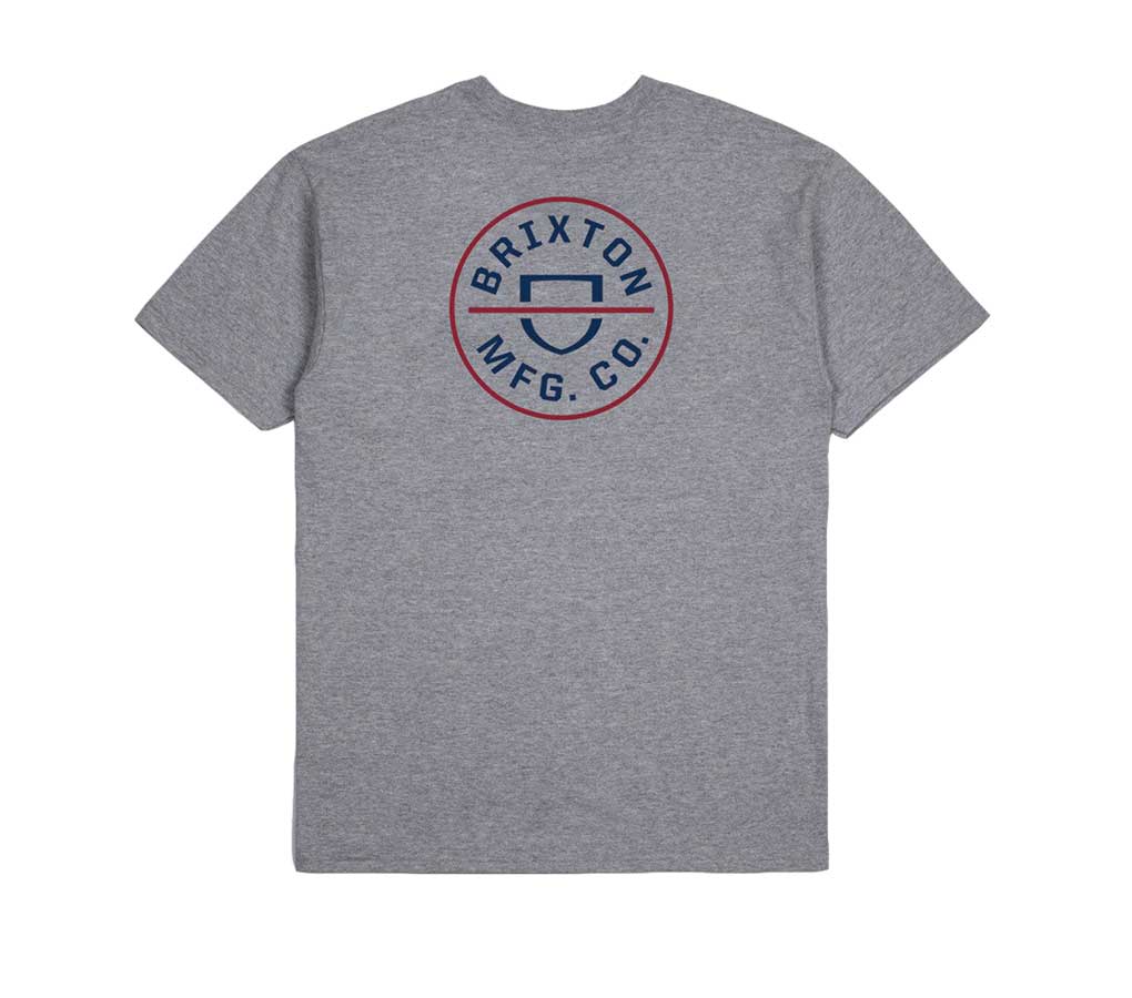 Brixton Crest II T-shirt - Heather Grey/Navy
