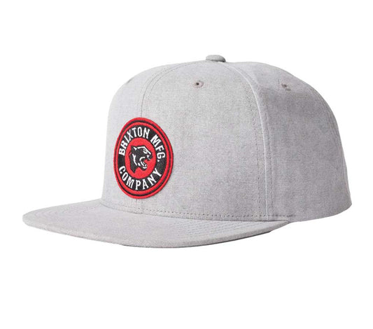 Brixton Forte X MP Snapback Cap - Grey
