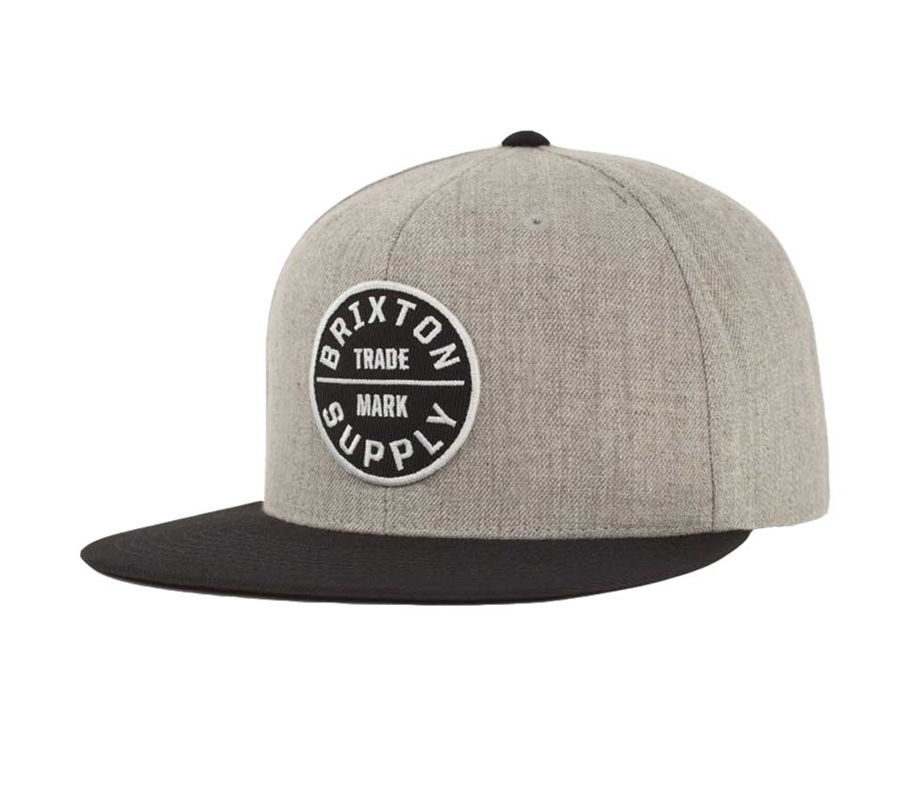 Brixton Oath III Snapback Cap - Light Heather Grey/Black