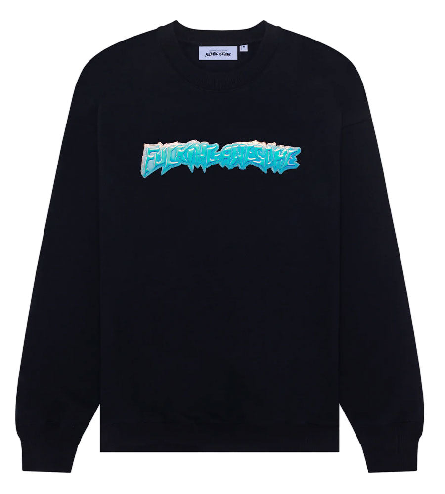 Fucking Awesome Iridescent Stamp Crewneck Black