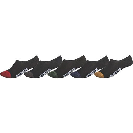 Globe Dip Invisible Sock 5 Pack Asst.