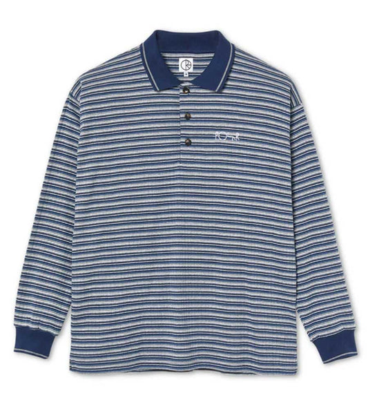Polar Polo Stripe Long Sleeve Buton Shirt - Navy