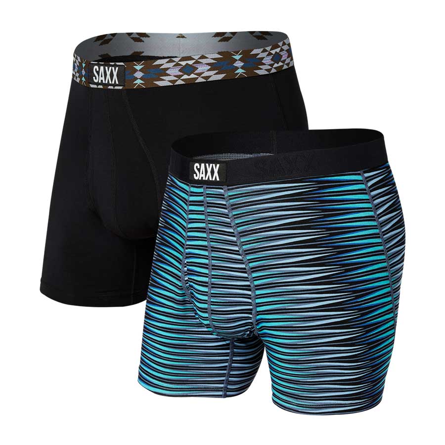 Saxx Ultra Boxer Brief Fly 2pk Buzz Stripe/Mesa Geo