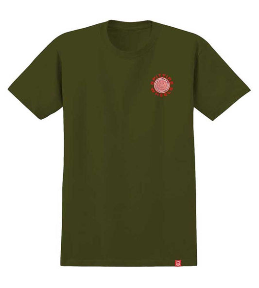 Spitfire Classic 87 Swirl T-shirt - Military Green/Red