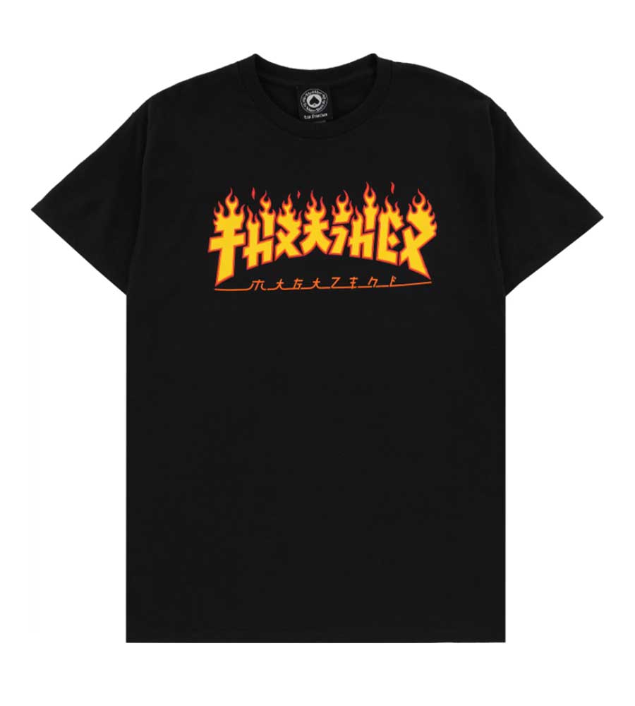 Thrasher Godzilla Flame T-Shirt Black