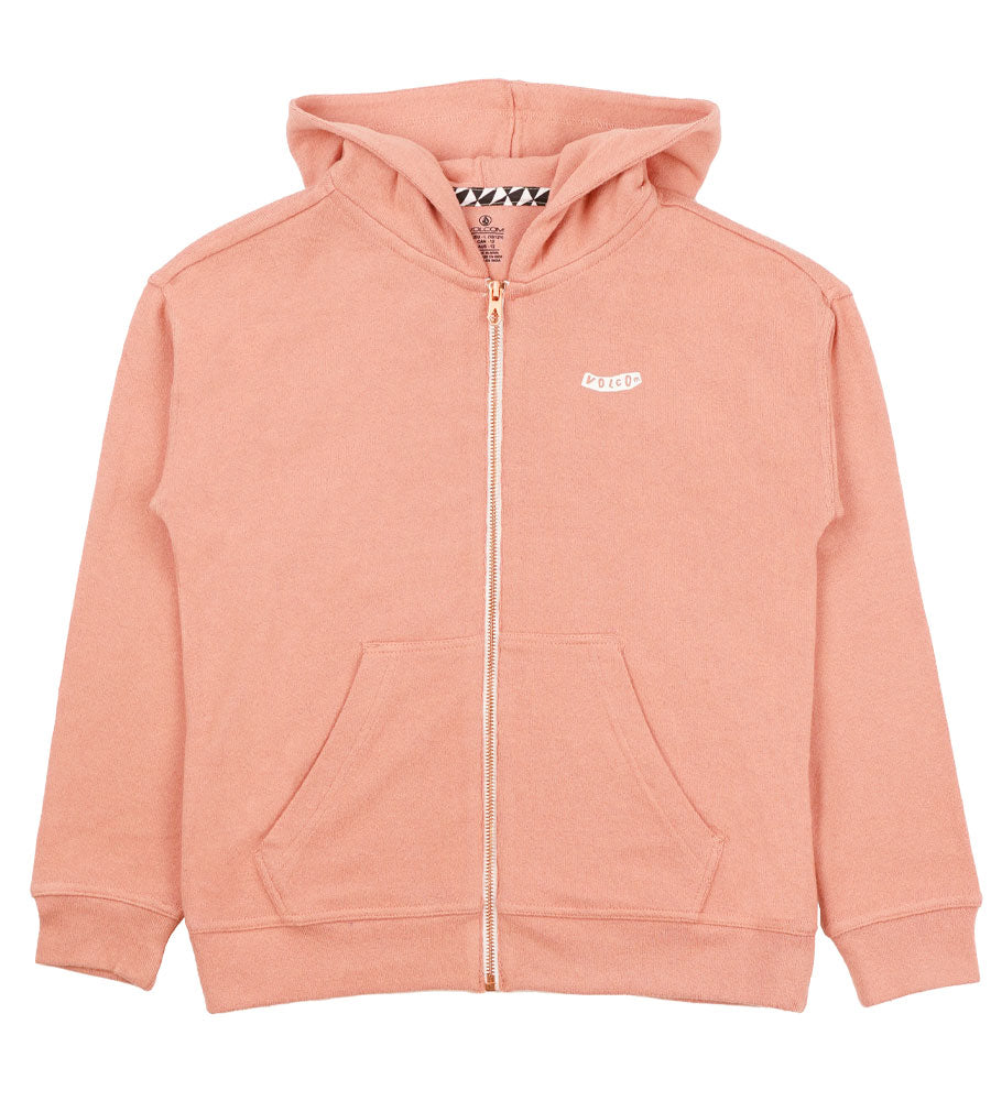 Volcom Kids' Lil Zip Fleece Hoodie Light Mauve