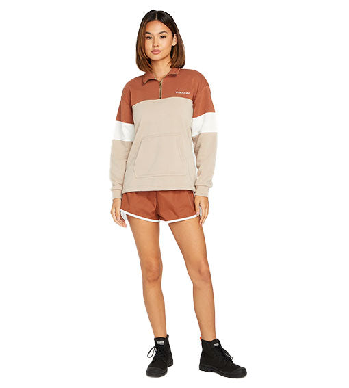 Volcom Women's CoCo Mock Neck Dark Coral